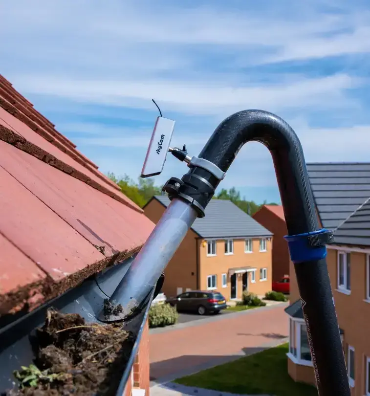 Gutter and roof